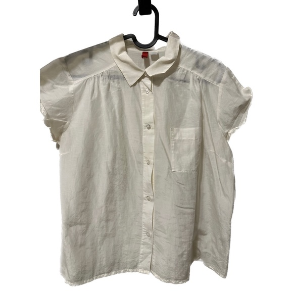 White H&M Short Sleeve Buttoned Blouse - Picture 1 of 2